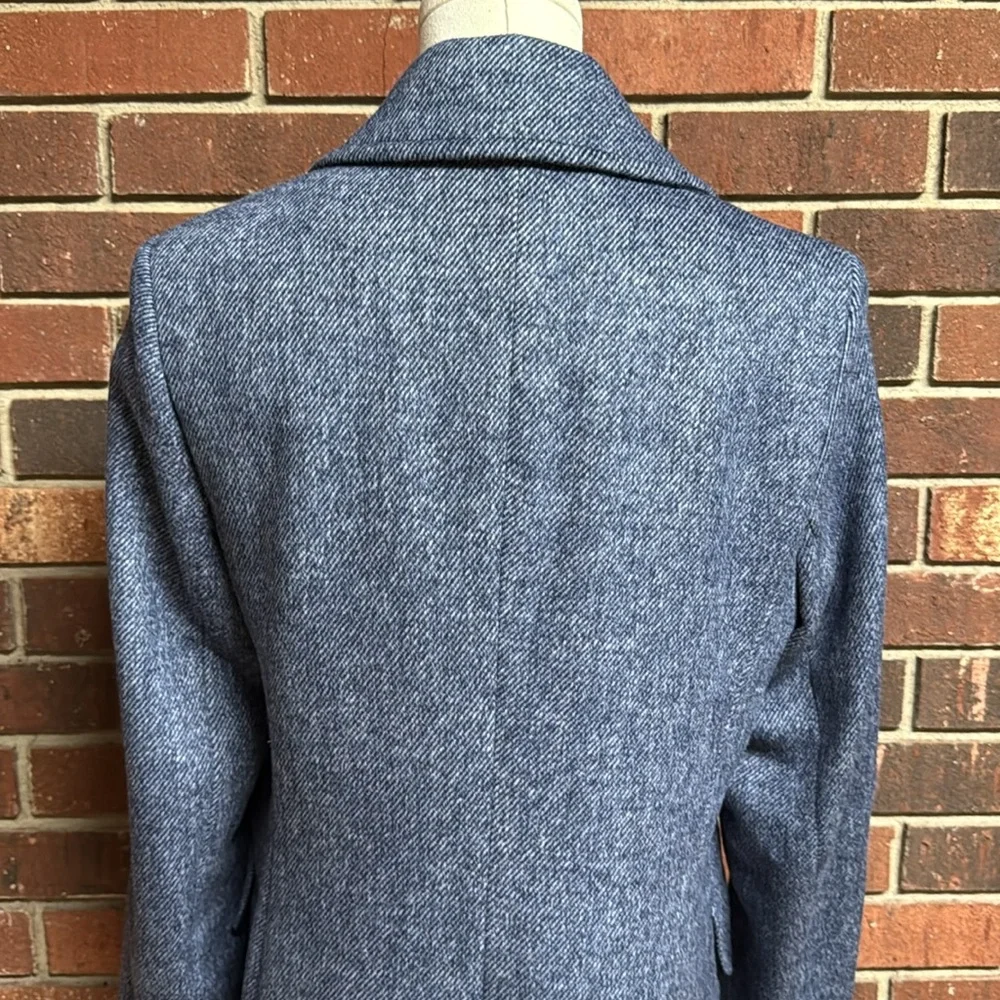 Sam Edelman Mini Herringbone Notch Collar Wool Blend Coat